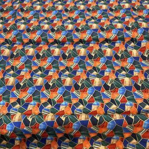 LGD Studios for VIP Stained Glass Mosaic Look Cotton Quilting Fabric 1 Yd